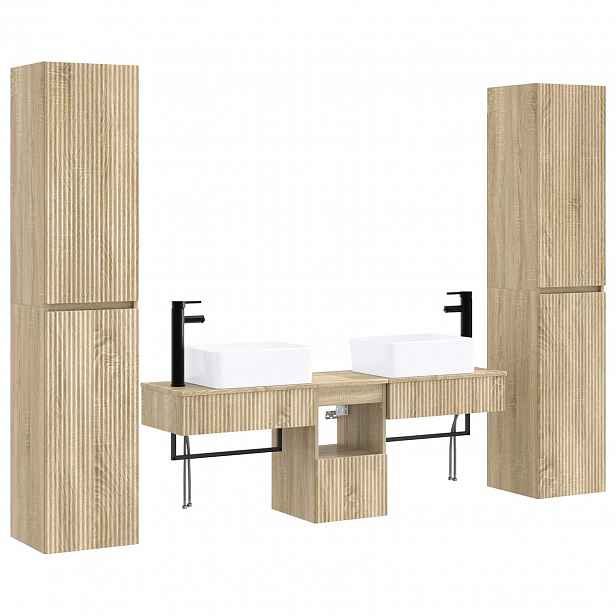 vidaXL Sada koupelnového nábytku 5 ks Dub sonoma 33 x 34,5 x 160 cm