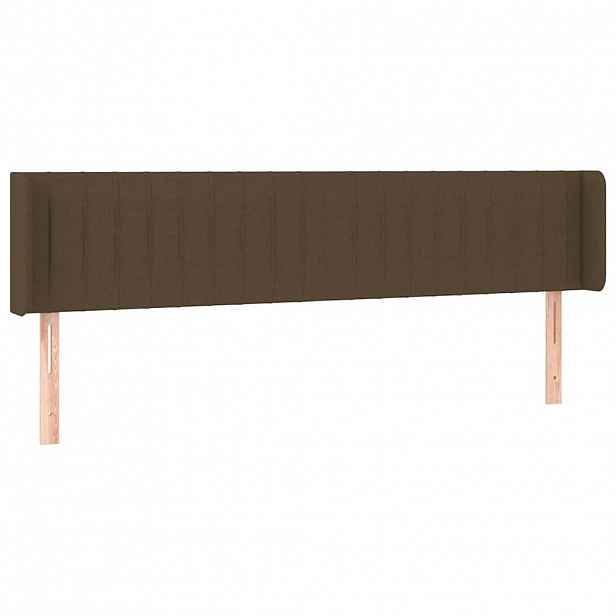 vidaXL Čelo postele typu ušák tmavě hnědé 203x16x78/88 cm textil