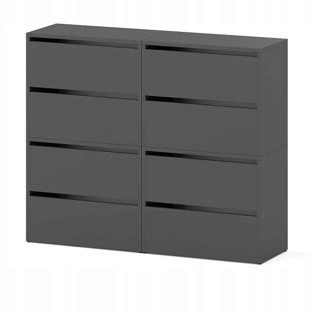 Botník Vysoká Šedá 120 CM 8 Polic Regál Stojan Bez Sedadla Loft