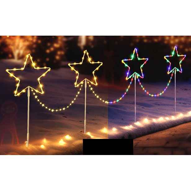 Led zahradní lampy vánoční hvězdičky Quntis 4 ks
