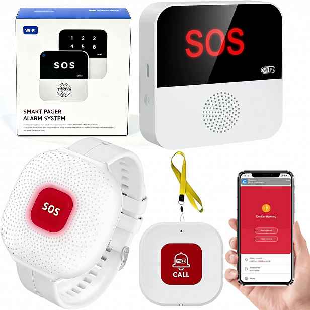 Sos WiFi alarmový náramek pro seniory s tlačítkem přijímač Smart Life