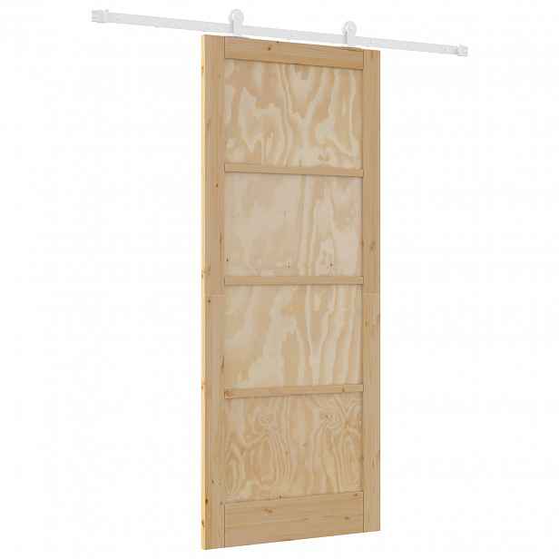 vidaXL Posuvné dveře Přírodní a bílá 86 x 211 cm