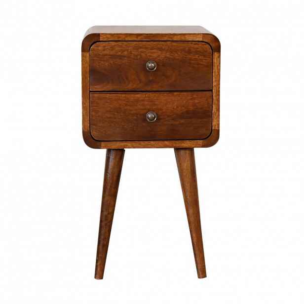 Artisan Furniture NOČNÍ SKŘÍŇKA Ratanová, zakřivená, připevněná na zeď, 1 zásuvka, hnědá