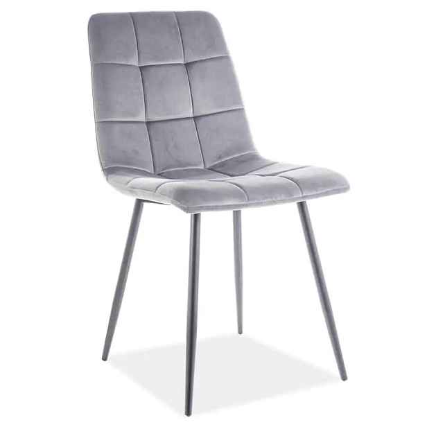 Casarredo Jídelní čalouněná židle MAJA velvet šedá/černá