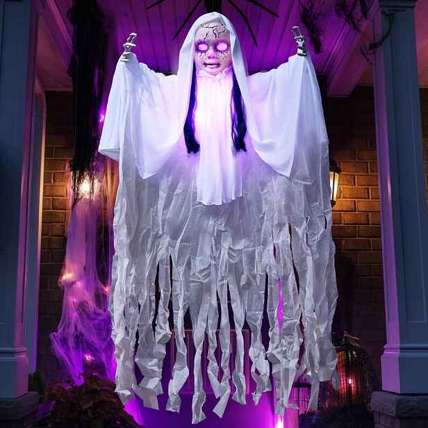 Halloweenský Duch Závěsná Figurka Dívka 109 CM Led Venkovní Dekorace