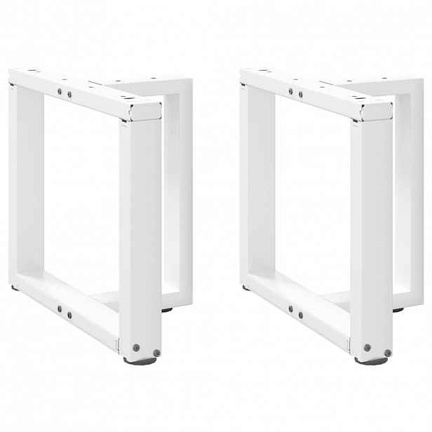 vidaXL Nohy konferenčního stolku ve tvaru T, 2 ks, bílé, 50 x 25 x (42-43) cm, ocel