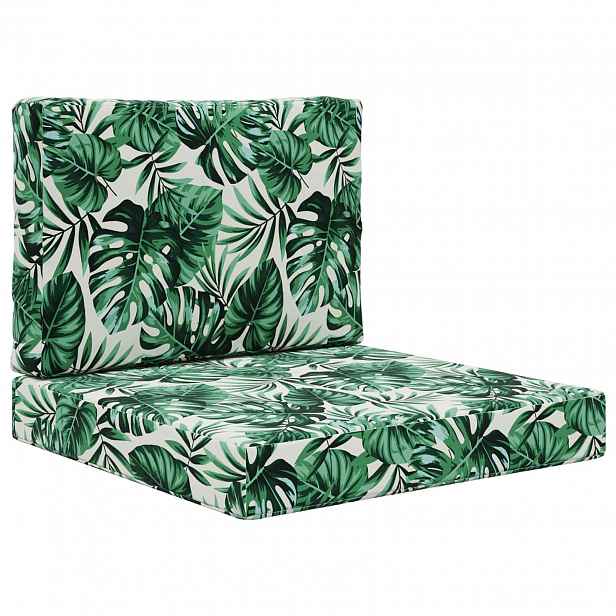 vidaXL Venkovní polštář na pohovku Polyester Vzor listů 60 x 60 cm