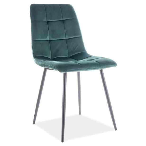 Casarredo Jídelní čalouněná židle MAJA velvet zelená/černá