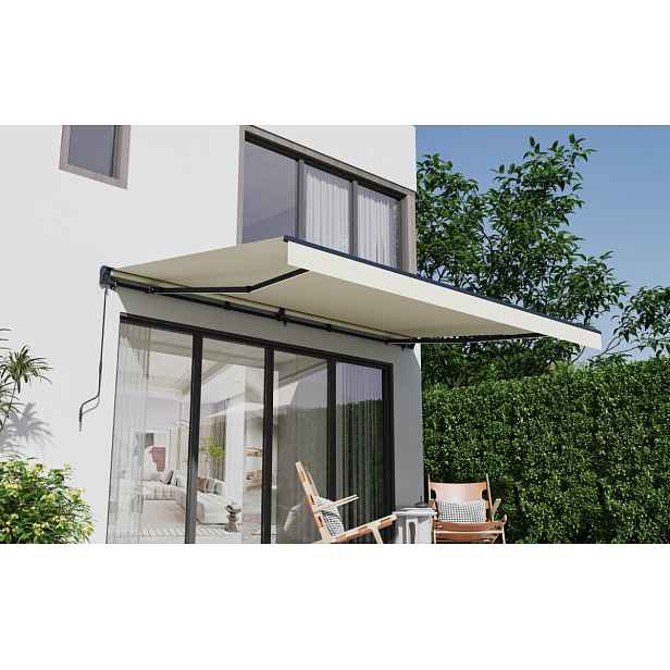 Elektrická markýza s LED osvětlením BestBerg BBSU-EL495BG / 495 x 300 cm / béžová