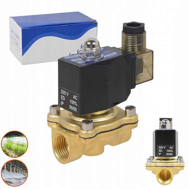 Elektromagnetický ventil 1/2 " Ac 230V Nc Uzavřený ve stavu Bezproudový