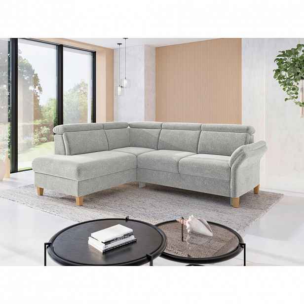Sit & More ROHOVÁ SEDAČKA, textil, světle šedá