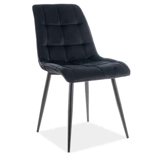 Casarredo Jídelní čalouněná židle SIK VELVET černá/černá