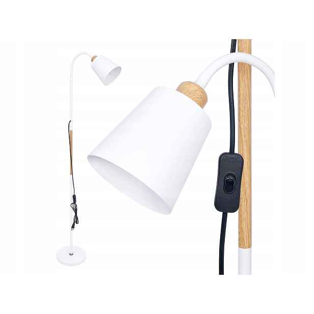 Led Stojací Podlahová Lampa Bílá 1xE27