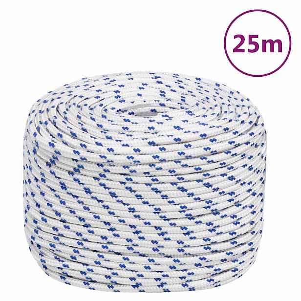 vidaXL Lodní lano bílé 6 mm 25 m polypropylen