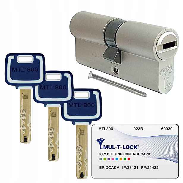 Vložka Mul-T-Lock MTL800 35/35 niklová, proti vloupání, do zámku