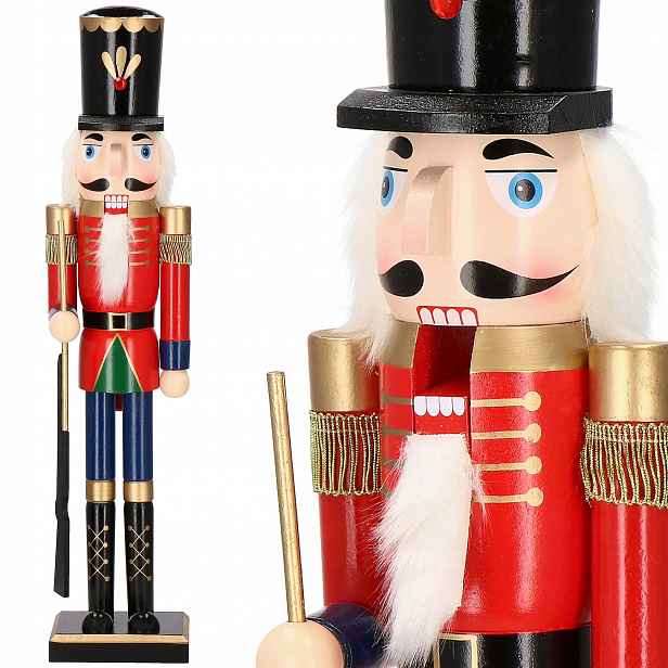 Dřevěný Louskáček Vánoční Ozdobná Figurka XXL 60 cm Premium