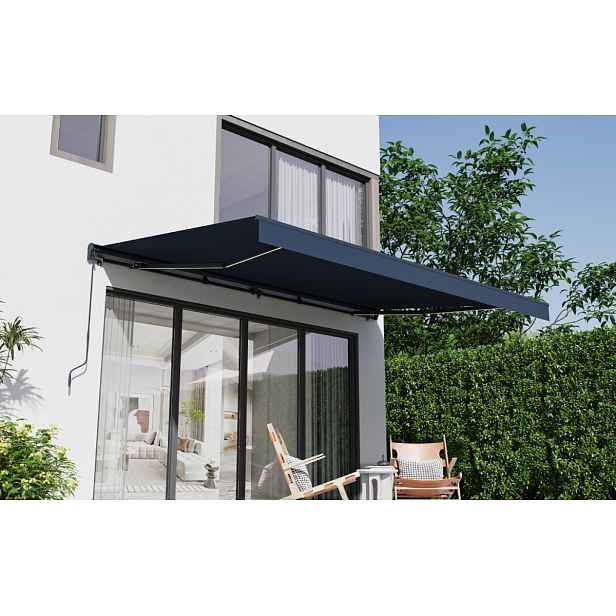 Elektrická markýza s LED osvětlením BestBerg BBSU-EL495CG / 495 x 300 cm / šedá