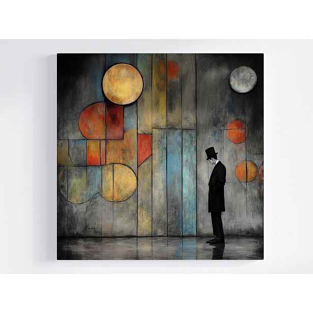 Obraz Na Plátně Canvas Abstrakce Geometrie Muž Válec Myšlenka 50x50