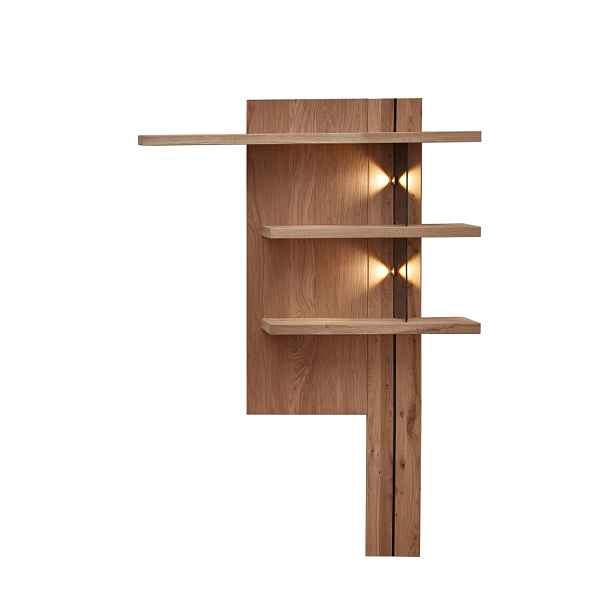 Szynaka Policový panel Napoli 34 s LED 121 cm z masivu dub Bianco