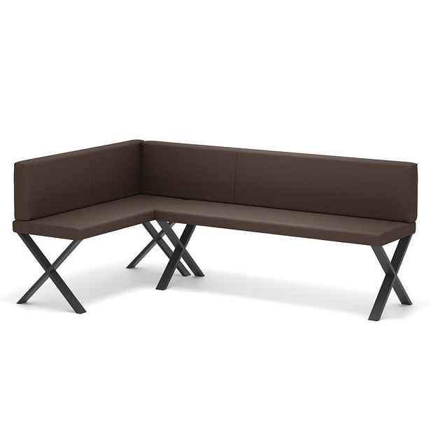 Idohome ROHOVÁ LAVICE VERO X levá ekokůže hladká, 142/196 cm, hnědá