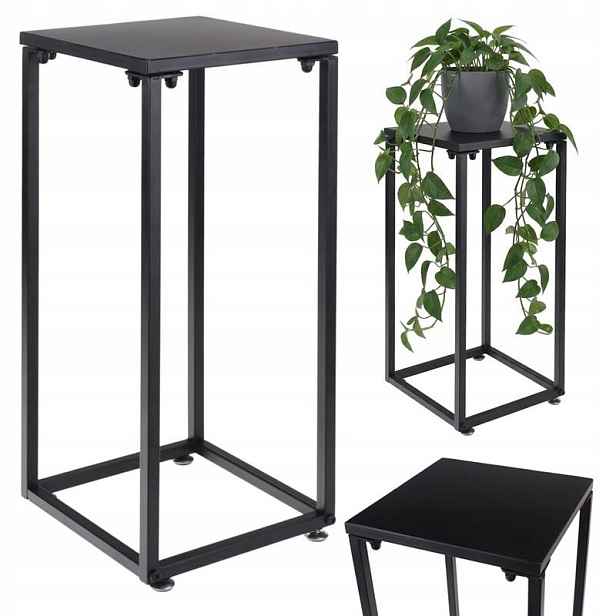 Stojan Kovový Držák Na Květináč na květiny Dekorace do obývacího pokoje Černá 60 cm Loft