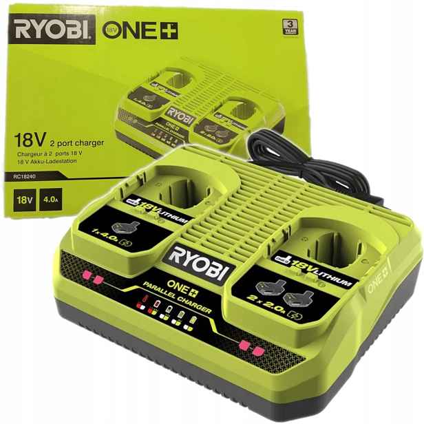 Dvouportová Nabíječka Akumulátorů 18V 4,0A Ryobi RC18240 5133005579