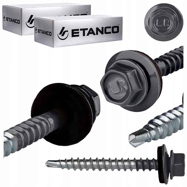 Farmářské vruty 4,8x50 mm Ral 7016 200 ks plechových vrutů Etanco GTF2 Z14