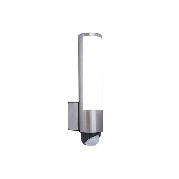 Led nástěnná fasádní lampa s pohybovým senzorem stříbrná Lutec
