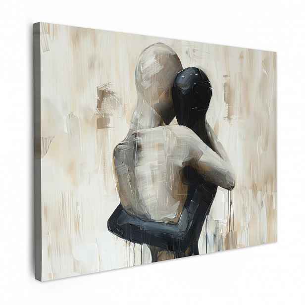MuchoWow OBRAZ NA PLÁTNĚ Abstraktní - Láska - Černobílé - Moderní 40x30 cm