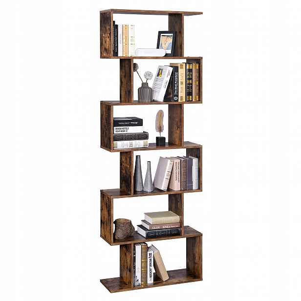 Samostatně stojící regál 6 úrovní 190 cm hnědý Loft
