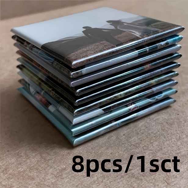 TEMU 8ks/1 sada vlastních fotomagnetů na lednici - 5*5cm personalizované magnety na lednici. Vhodné pro narozeniny, Vánoce, Den otců, svatby |
