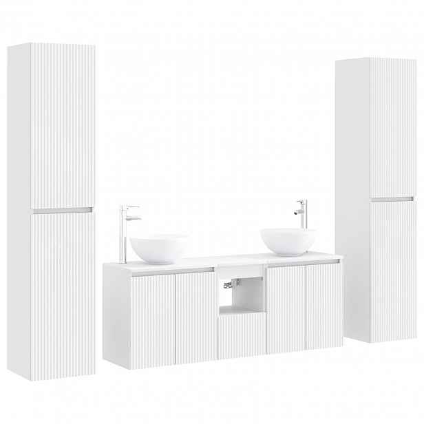 vidaXL Sada koupelnového nábytku 5 ks Bílá 195 x 35 x 100 cm