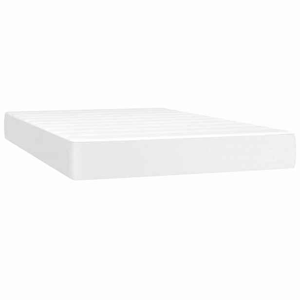 vidaXL Taštičková matrace střední tvrdost bílá 120 x 200 x 20 cm umělá kůže
