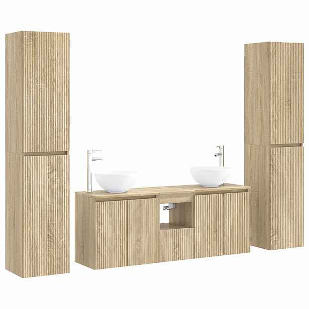 vidaXL Sada koupelnového nábytku 5 ks Dub sonoma 33 x 34,5 x 160 cm