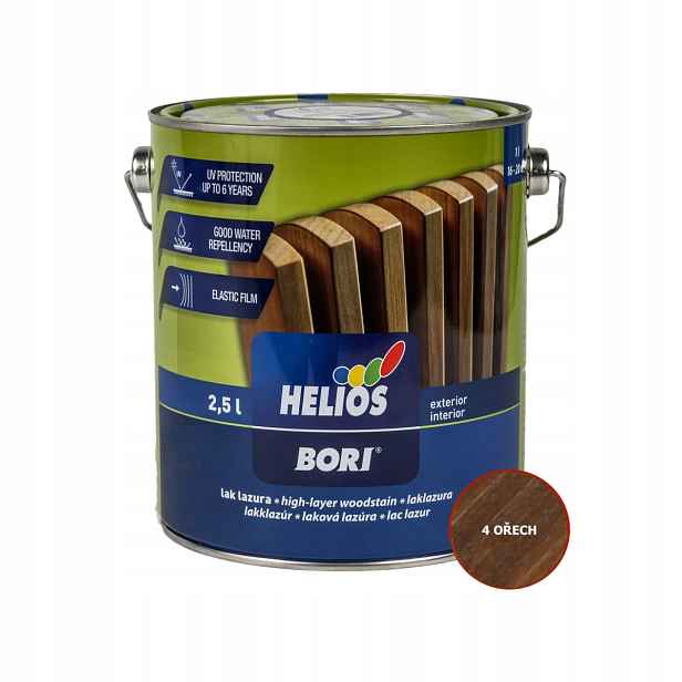Helios Bori Laková Lazura Barva: 4 Ořech, Objem: 2,5l