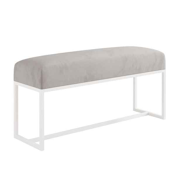 Idohome SEDACÍ LAVICE MUSE 100 cm, bílá / šedá, kovový rám