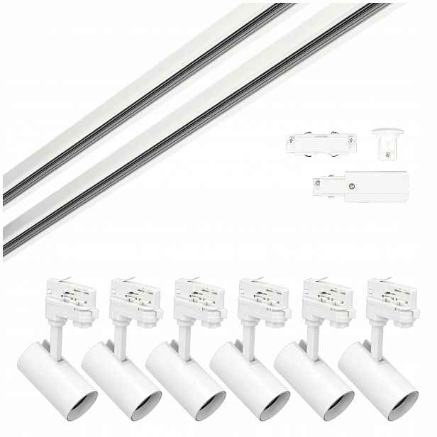 3fázové kolejnicové osvětlení 2 m 2 m I spínač 6 lamp pravé napájení