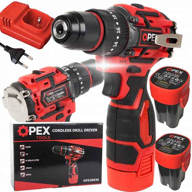 Aku Vrtačka Akumulátorová Bezkartáčová Příklepová Výkonná 2xAKU Kufr