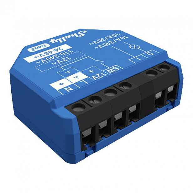 Ovladač Wifi/bluetooth Shelly 1 GEN3 Přepínač Chytré Domácnosti