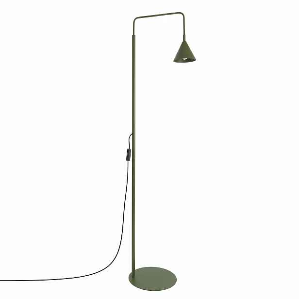 Podlahová kovová lampa Stojací osvětlení Nox zelená olivová Sollux Pl