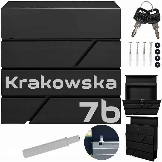 Poštovní Schránka Modern Černá Vzor Nápis