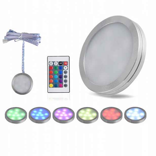 Sada Nábytkové očko nad pracovní deskou Rgb Led podskříňkové kuchyňské svítidlo 2.5W 4ks