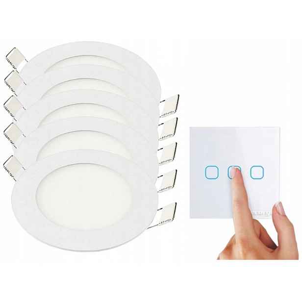 Sada stropních svítidel Halogen 3W 5x Vypínač