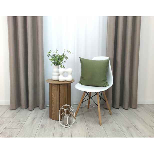 Sada závěsů 2ks Milas s páskou chladná béžová caffe latte měkká 135x250