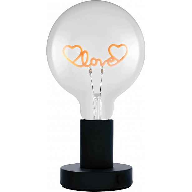 Stolní Led Lampa Love Neon Černá 1,2 W E27, Velmi Teplé Světlo