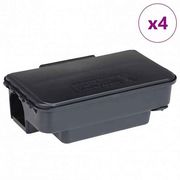 vidaXL pasti na myši 4 ks černé 22x12,5x7,5 cm