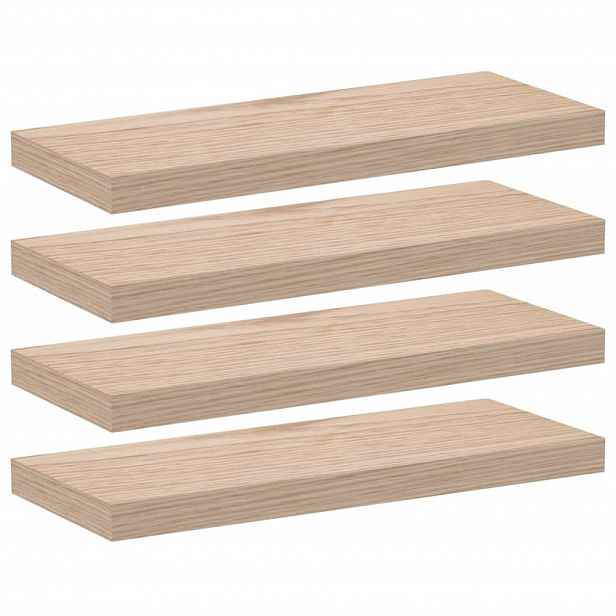 vidaXL Plovoucí police 4 ks 60 x 23,5 x 4 cm kompozitní dřevo