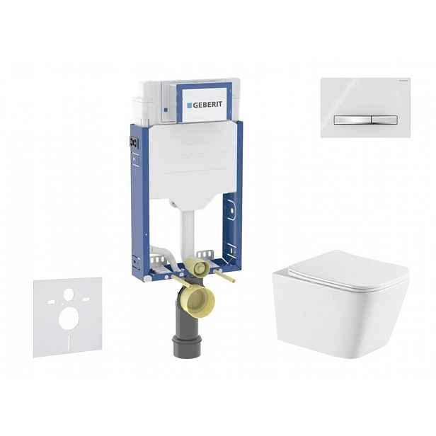 Geberit Kombifix - Set předstěnové instalace, klozetu Arkas I a sedátka softclose, tlačítko Sigma50, chrom/alpská bílá SANI15CA3168