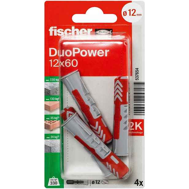 Univerzální rozpěrné hmoždinky DuoPower 12 x 60 mm K 4 ks Fischer