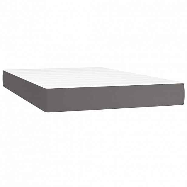 vidaXL Taštičková matrace střední tvrdost šedá 120 x 200 x 20 cm umělá kůže